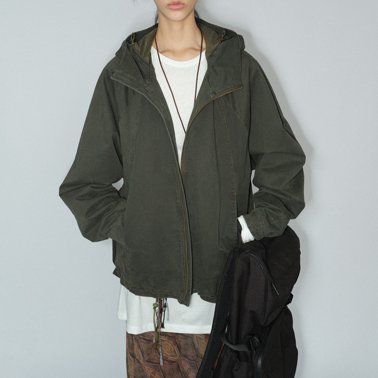 High Neck Utility Jacket T3846