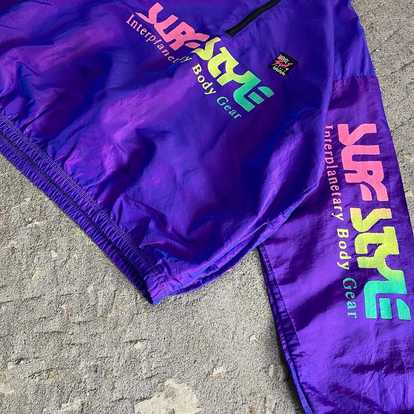 90s surf style pullover nylon jacket | What