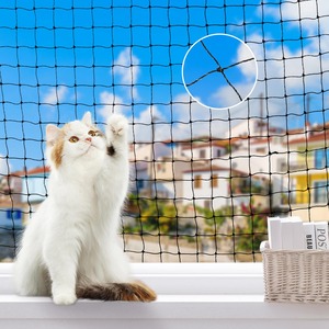 【在庫処分】脱走防止ネット Pawaboo 脱走防止網 猫 犬 ベランダ 脱走対策 落下防止ネット フェンス ペット用網戸 3×6m 鳥よけネット ステンレス 強化樹脂 目合い30mm 転落防止 家庭菜園 猫脱走防止網 防鳥ネット 小動物侵入防止 犬 ブラック