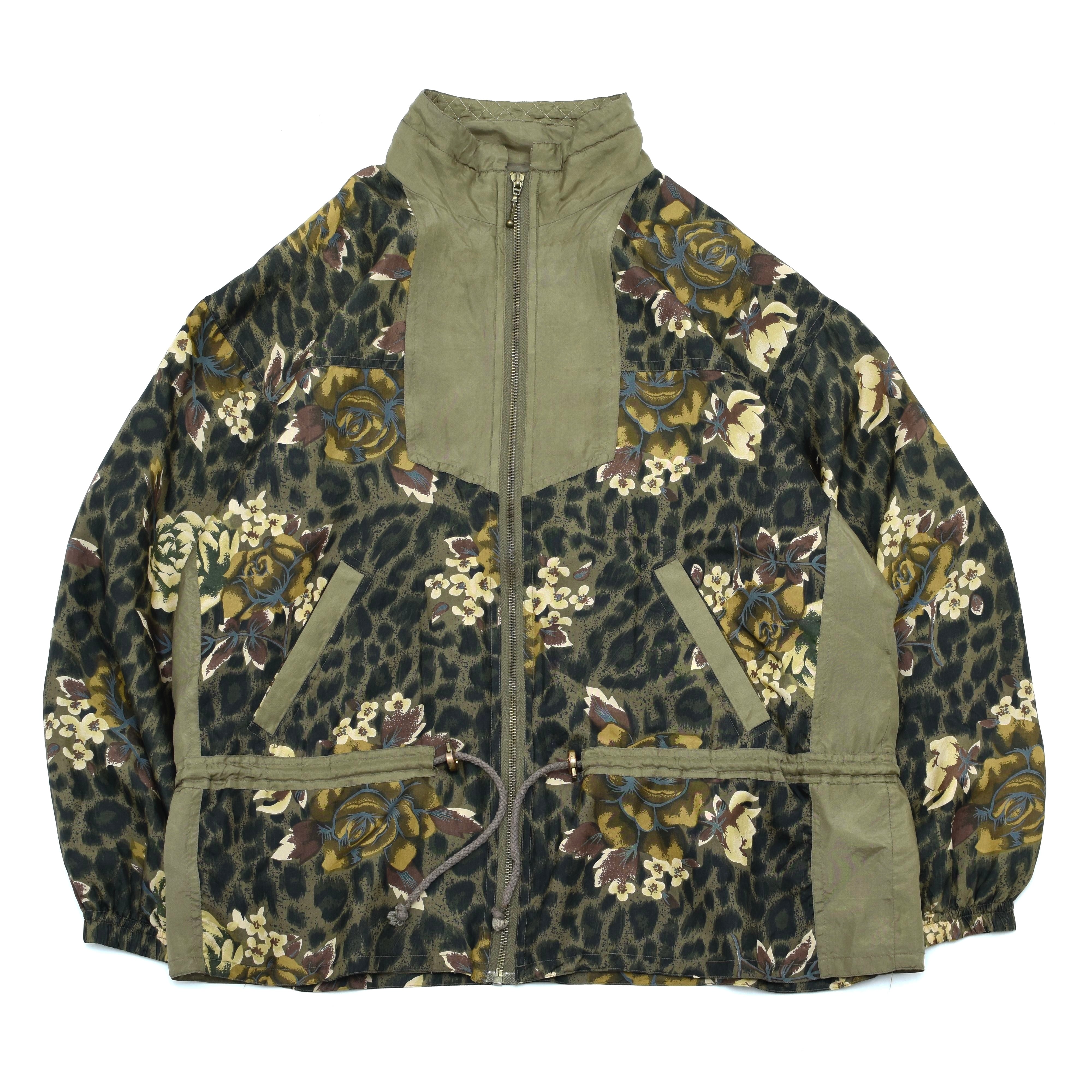 90's ABVIEN leopard flower silk jacket