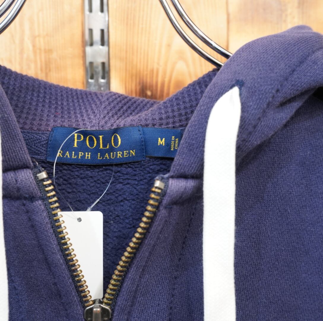 ralphlauren スウェット ジップパーカー M/フェード ネイビー ラルフ
