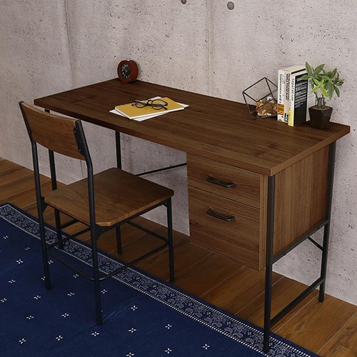 ヴィンテージ風 引き出し付き デスク チェアセット 机 椅子 セット