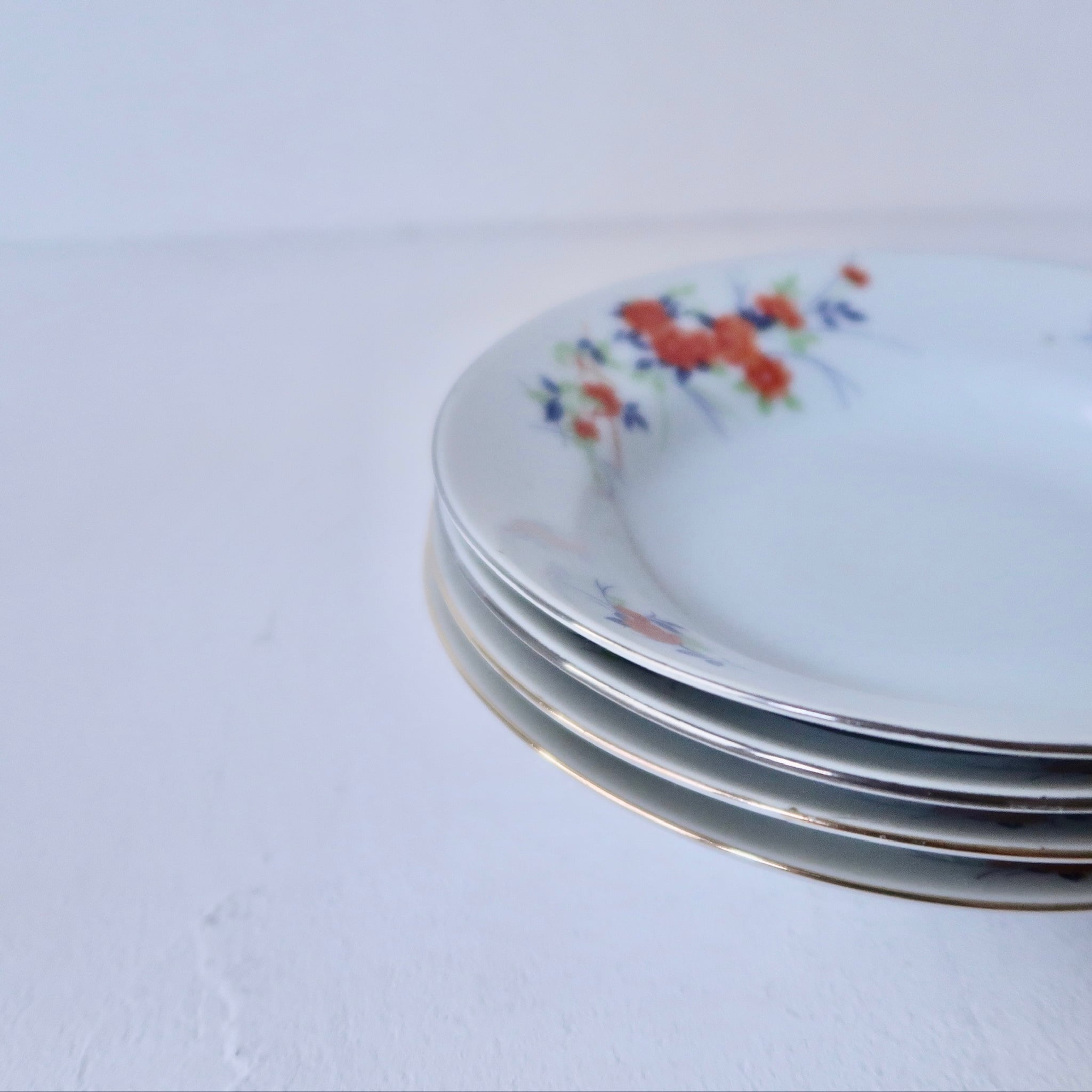 台湾食器】オレンジとブルーのお花 深皿 | SUISUI