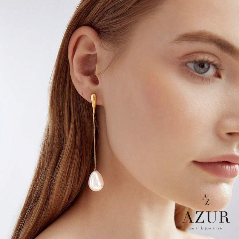 ロングパールピアス