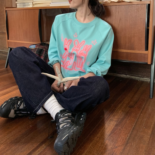 rabbit print long sleeve t-shirt J00095