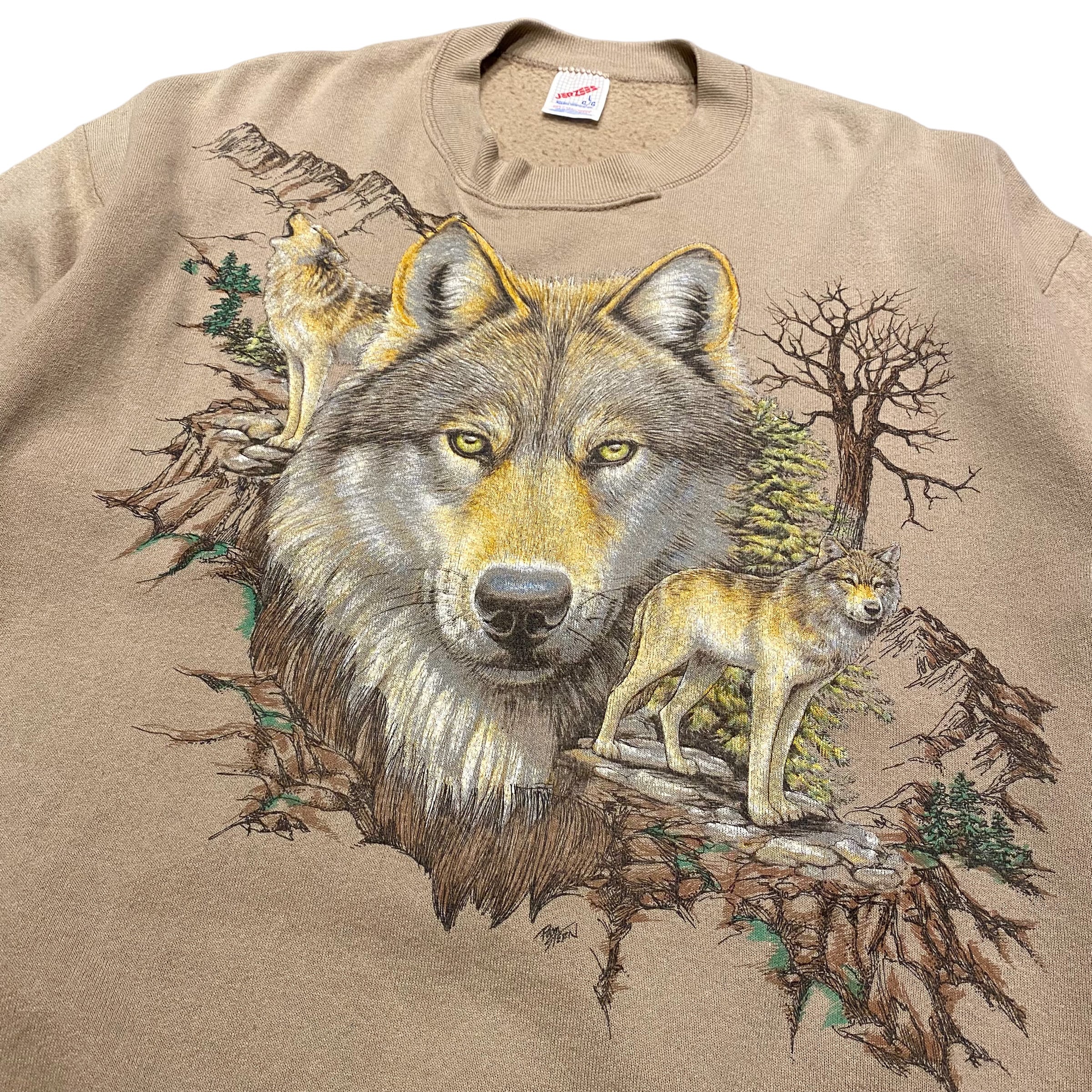 90s JERZEES USA RED WOLF tシャツ