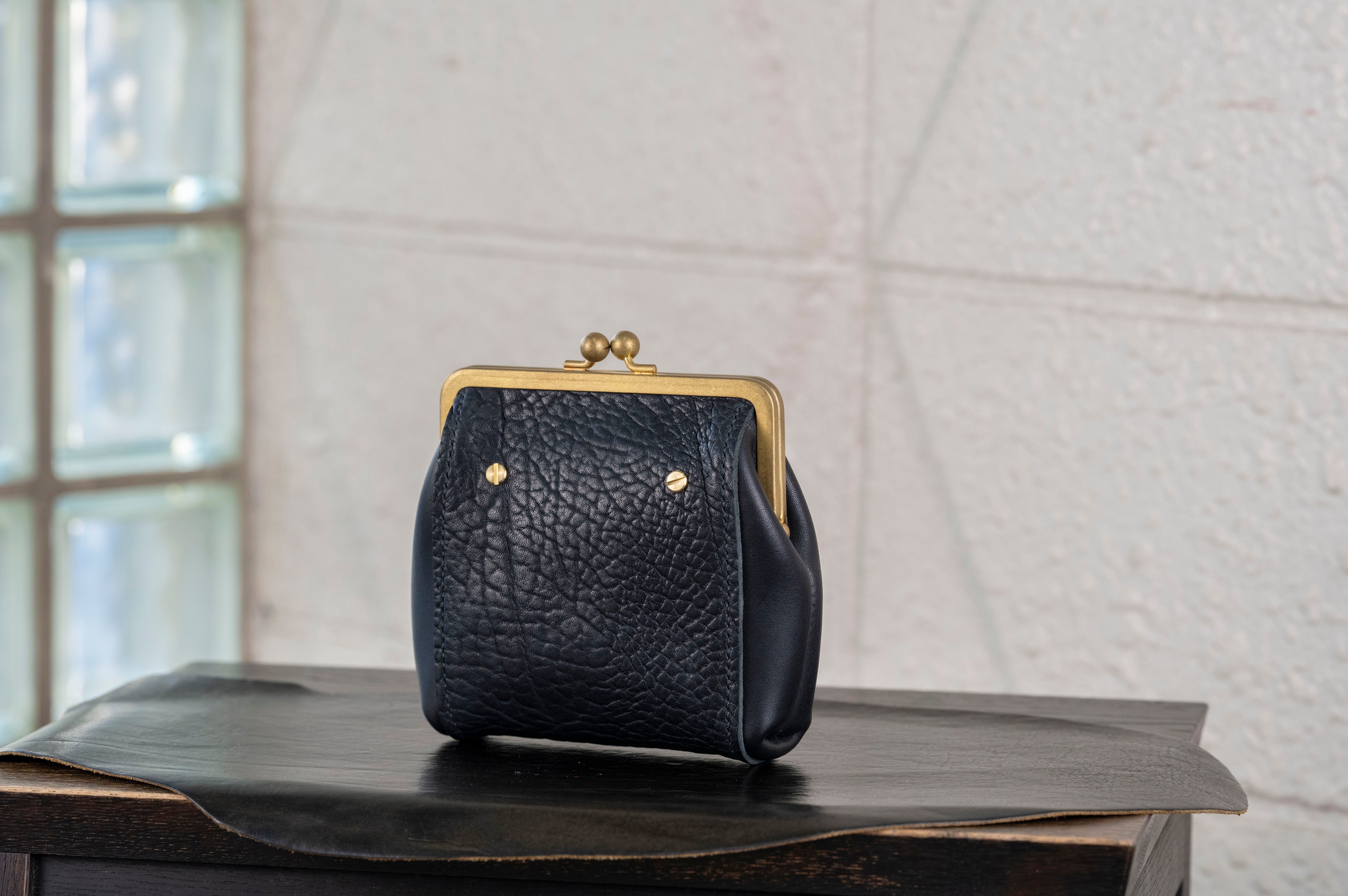 soul;solid】Brass clasp ポーチ ぷっくりマチ Minerva Box(Ortensia