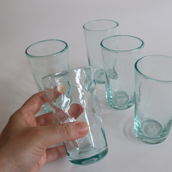 ガラス製急須　琉璃 琉球ガラス 荒波シリーズ コバルトロックグラス 260ml 贈り物