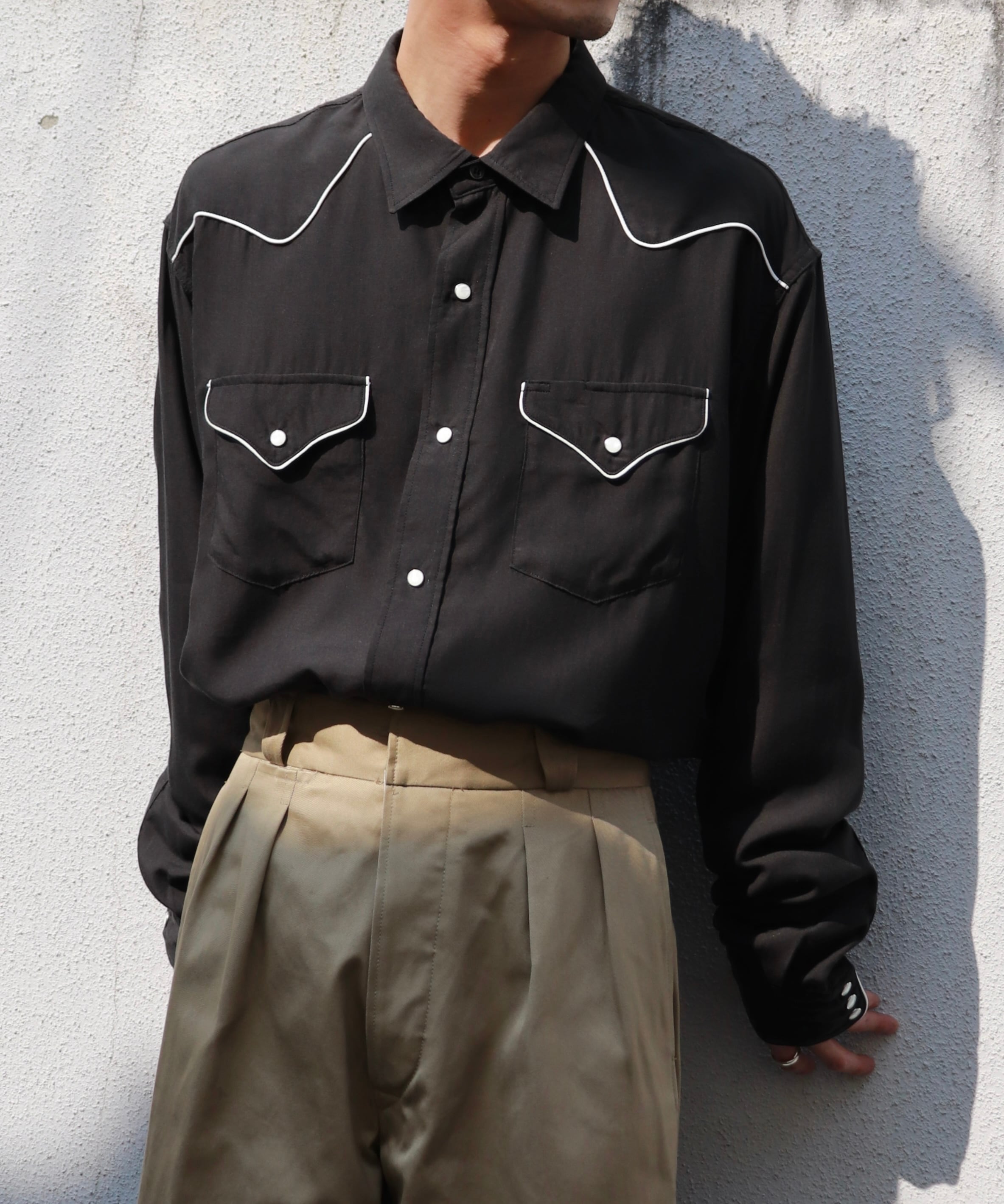 UNUSED / US2496 WESTERN SHIRT (CHARCOAL) | AfterSchool Online 