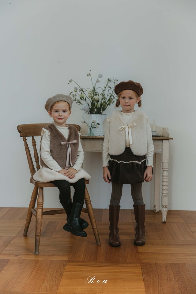 ラスト1 creamM【即納】<Roa>  Mink vest