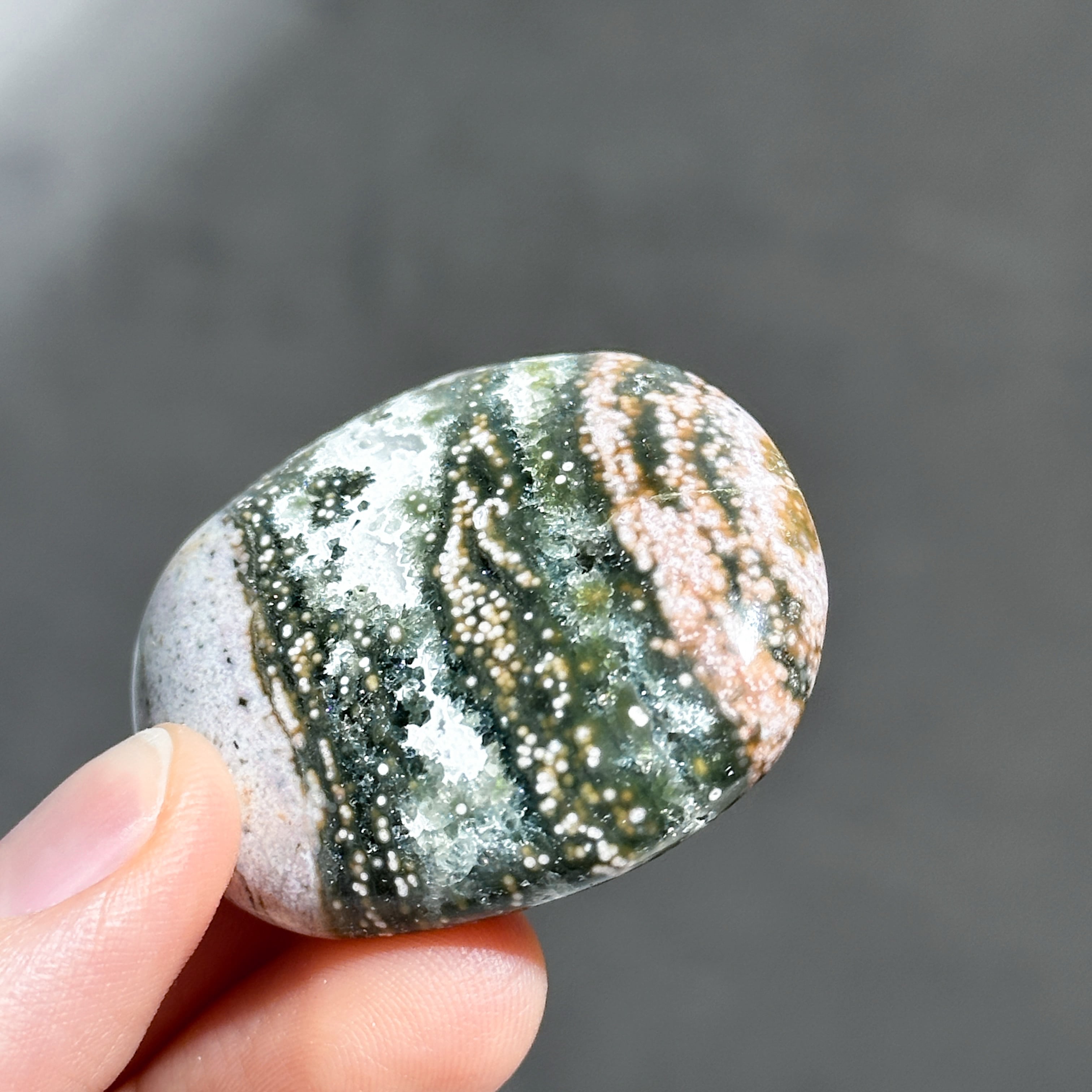 オーシャンジャスパー パームストーン41◇ Ocean Jasper ◇天然石