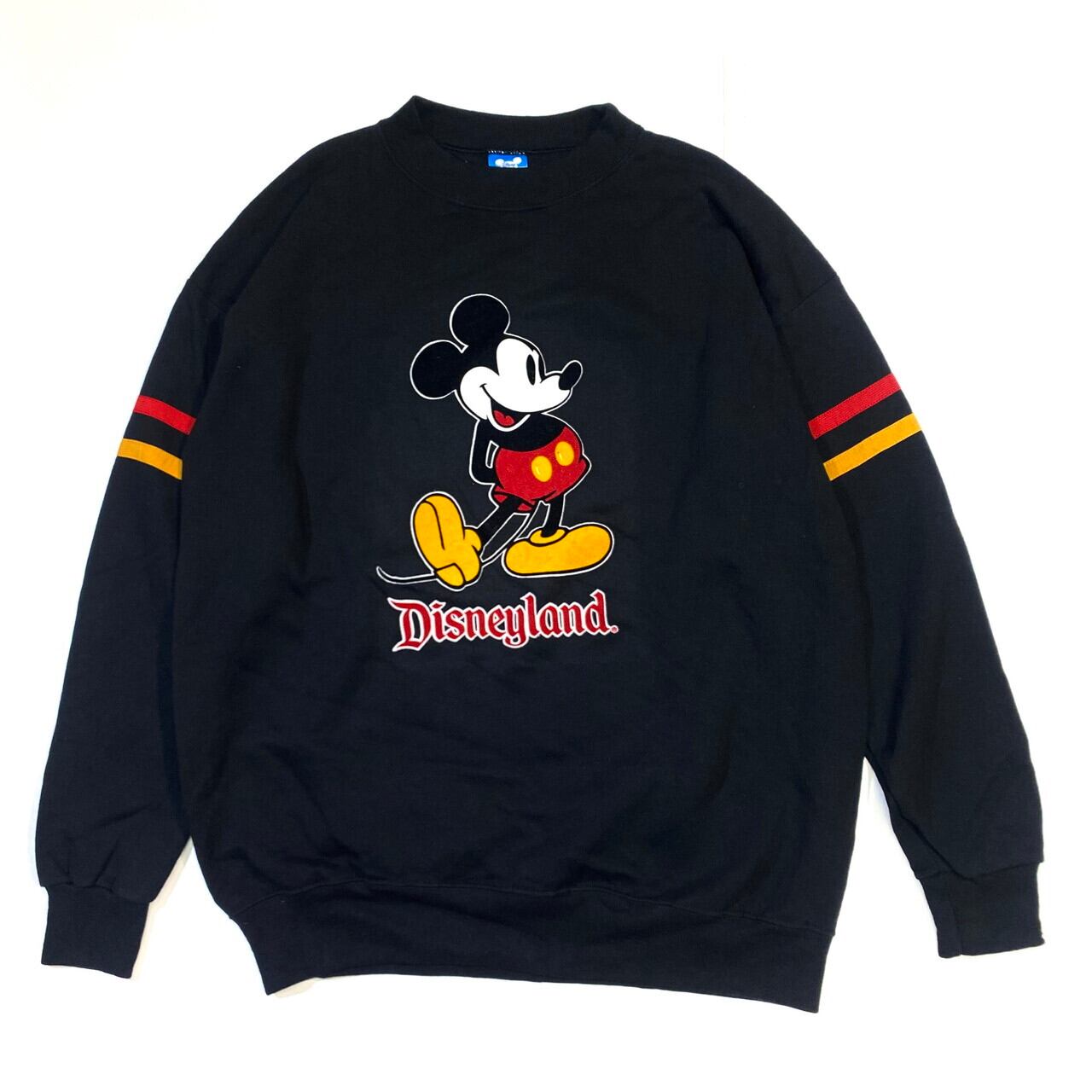 Disney 80s USA製  ミッキー 袖ライン ラグランスウェット XL