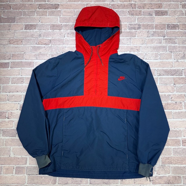 1980s NIKE H/Z NYLON JACKET NAVY/RED