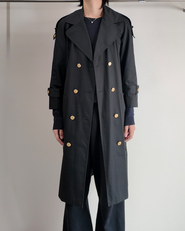 【90s BALENCIAGA】golden button trench coat