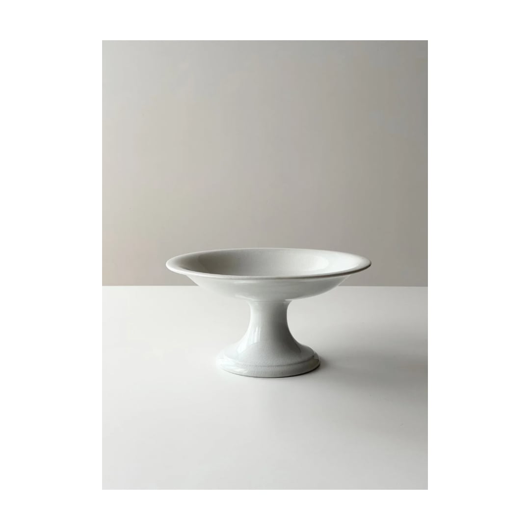 Sarreguemines サルグミンヌ / 白釉の高台コンポティエ