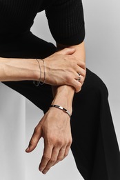 【skin cuban bracelet】 / SILVER