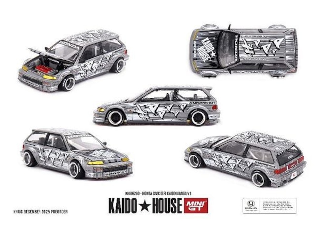 KAIDO HOUSE × MINI GT 　1/64 Honda Civic EF Kaido Manga V1（左ハンドル） KHMG260