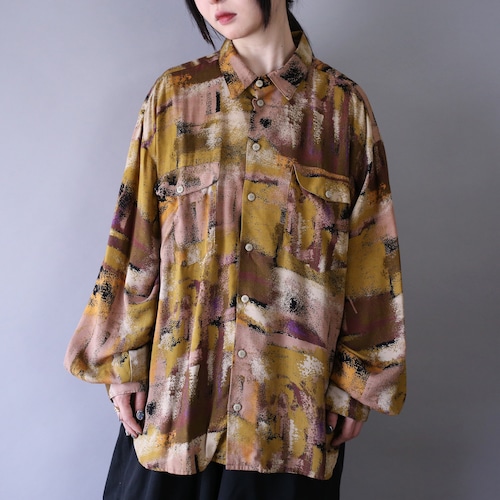 good coloring art full pattern over silhouette shirt