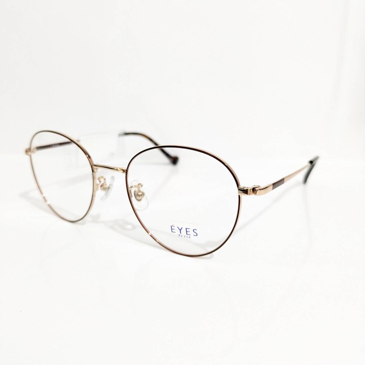 【EYES】ボストンメタルフレーム ゴールド・ブラウン
