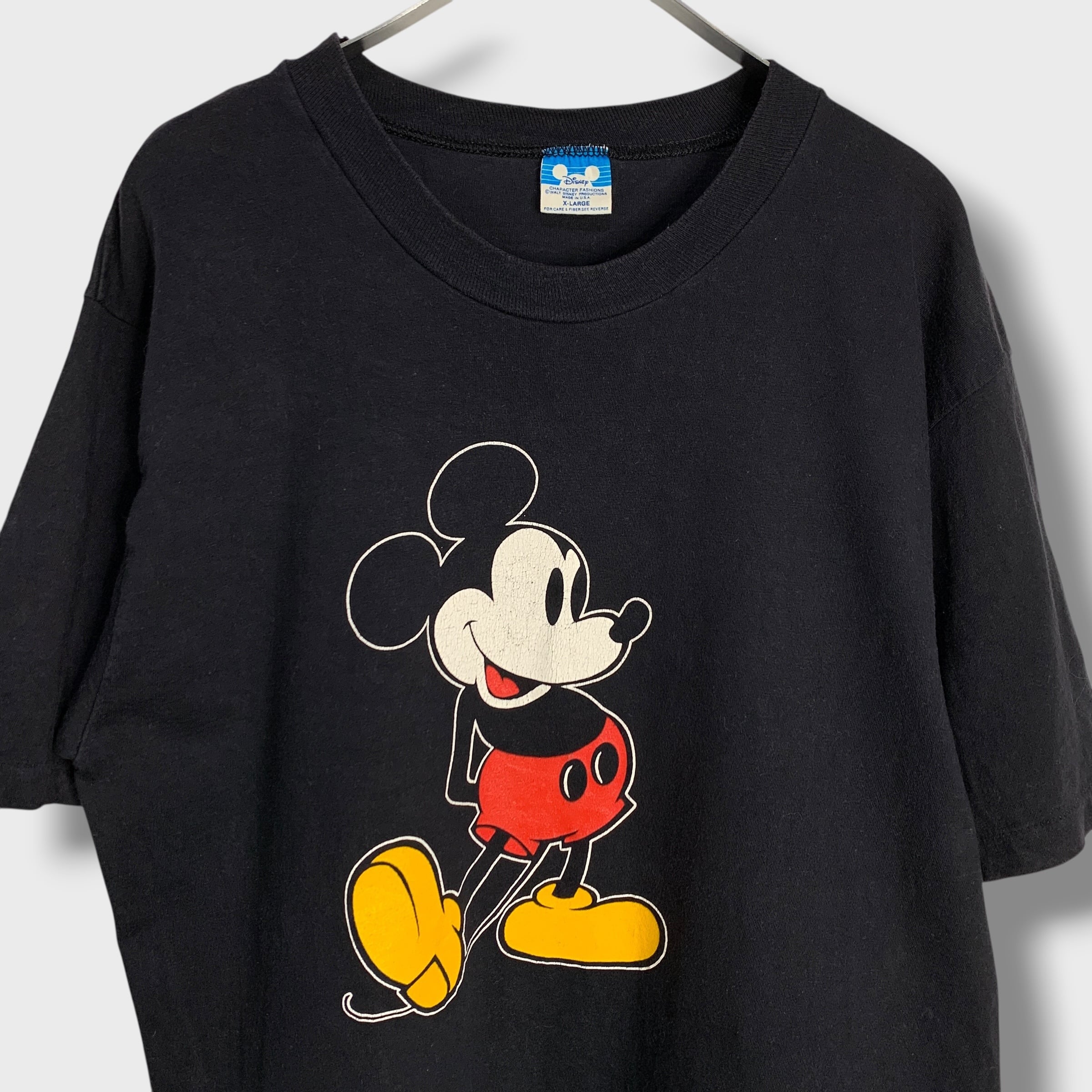 90s USA製 Disney ミッキーマウス キャラクターTシャツ 黒 XL | 古着屋 Uan
