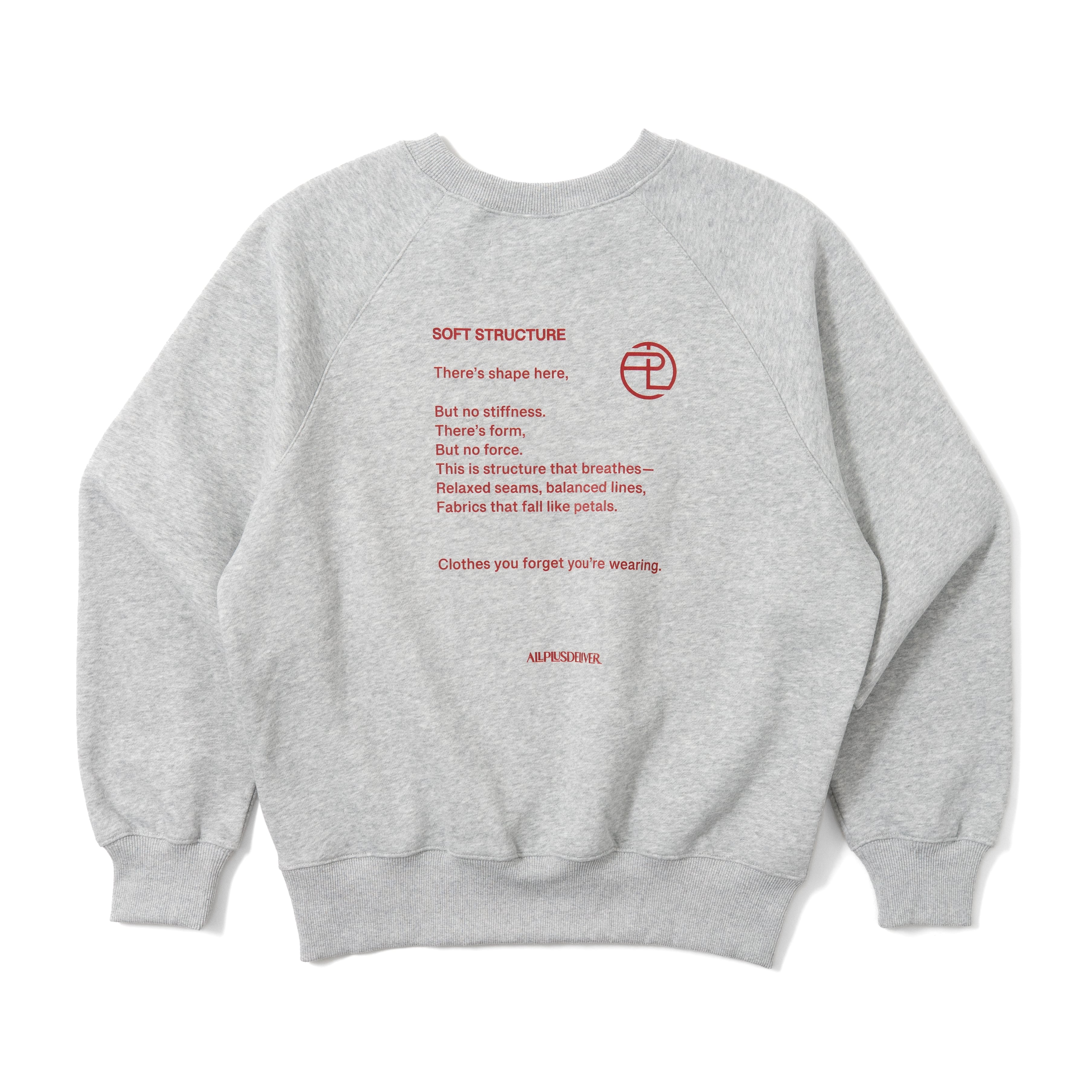 ALPSDR TYPO RAGLAN SWEAT / GRAY