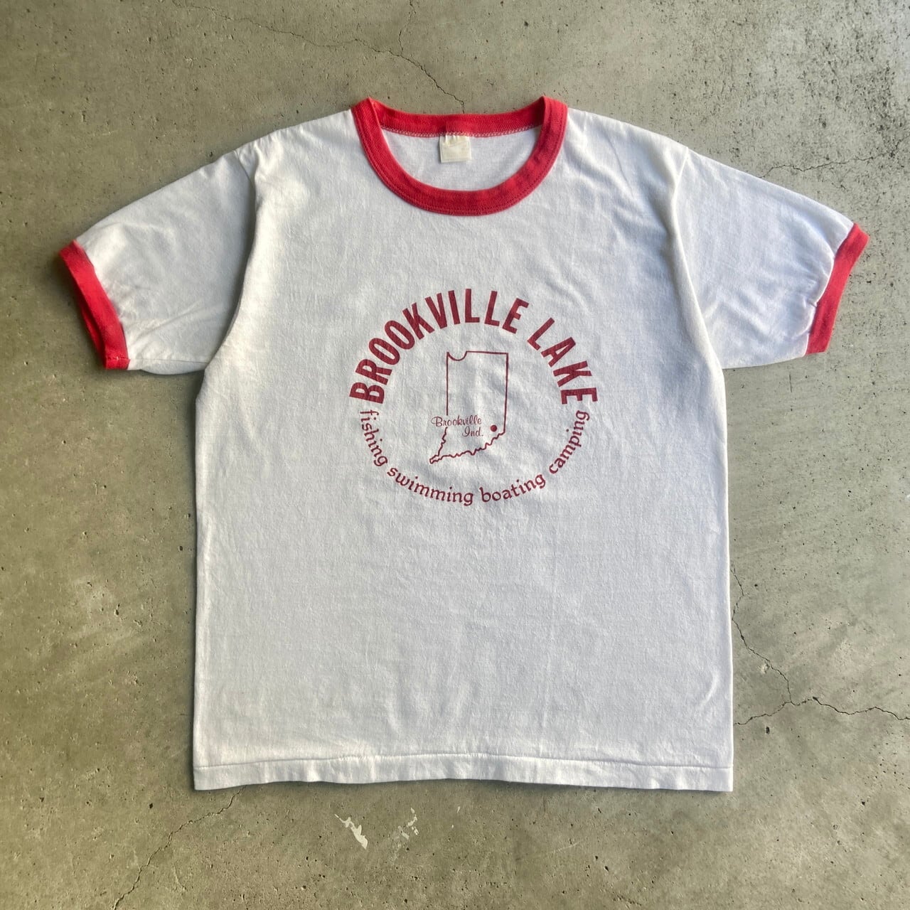 USA製 70年代〜80年代 カレッジロゴ プリント リンガーTシャツ メンズM 