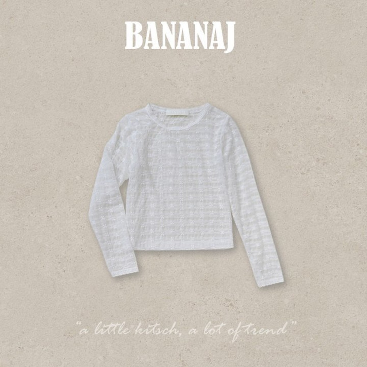 韓国子供服 / BANANA J / 26Autumn / リズム フラワー レースTシャツ / 秋服 / キッズ *XS~JS*