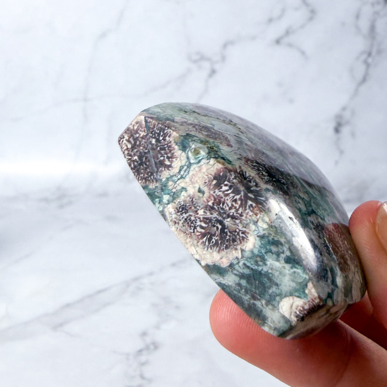 グリーンフラワージャスパー フレイム 専用台座付き * Jasper * 天然石