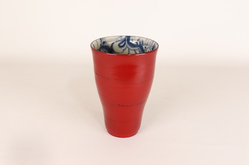 漆陶 フリーカップ 渦紋 根来【B級品】