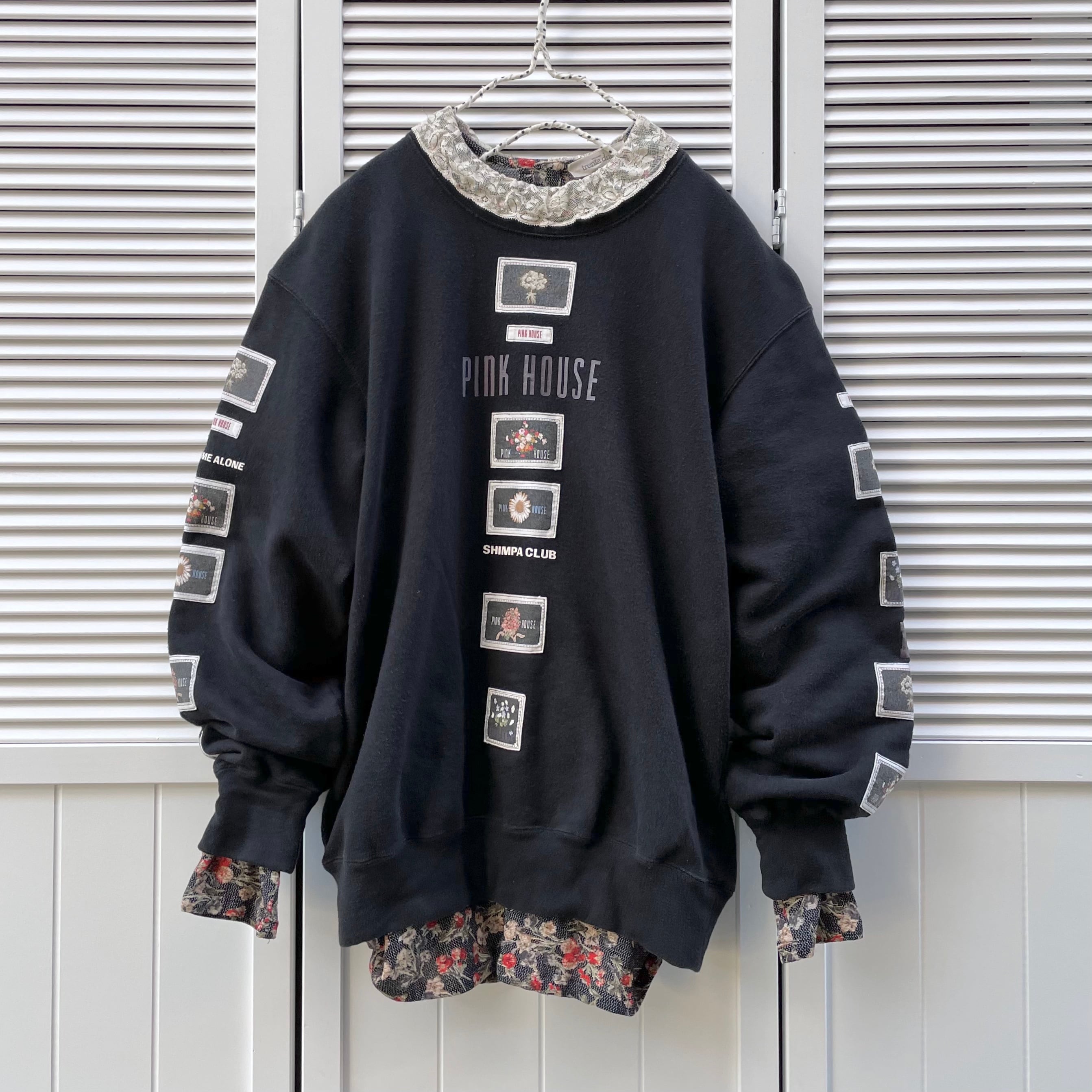 PINK HOUSE bouquet motif emblem sweat 〈レトロ古着 ピンクハウス ...