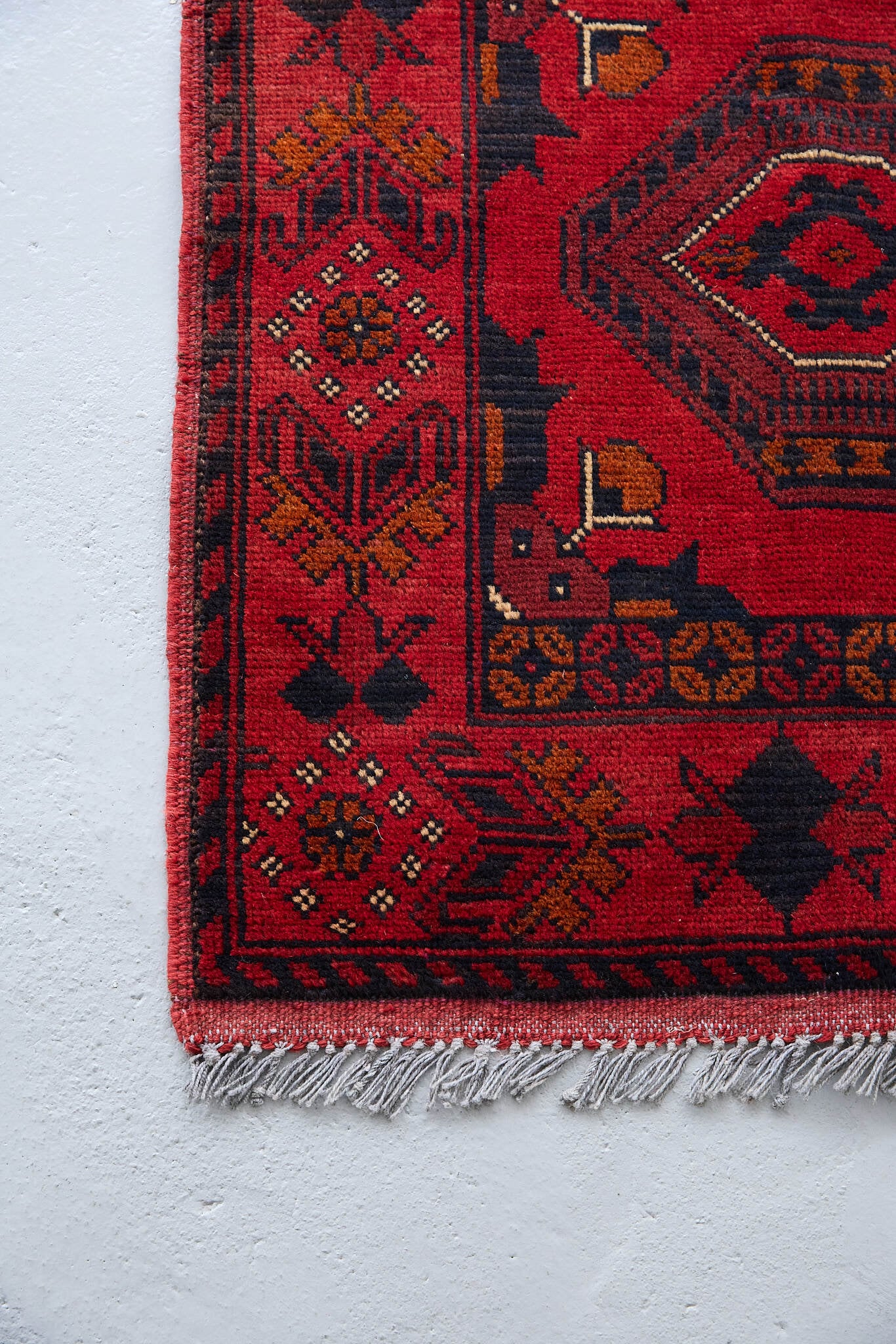 大型ヴィンテージラグ　トライバルラグ　アフガニスタン産（274×198cm）赤 No.181 ヴィンテージ ラグ トライバルラグ トルクメン族（147×104cm