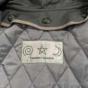 TSUMORI CHISATO ツモリチサト 襟ファー 中綿入り ロング コート フーディー サイズ 1 /カーキグレー系 エイネット