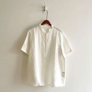 C53012 Belgium Linen Stand Collar Shirt
