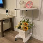 サイドテーブル キャスター付き ベッドサイドテーブル 移動式 くま型