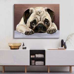 Canvas painting with wooden frame  -cute eyes-　　art-12