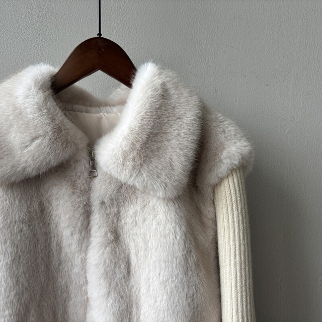 eco-fur knit jacket 10886