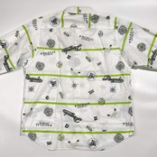 PGAELO パジェロ ボーダー デザイン BD ボタンダウン 長袖シャツ L/ホワイト系 メンズ ゴルフ