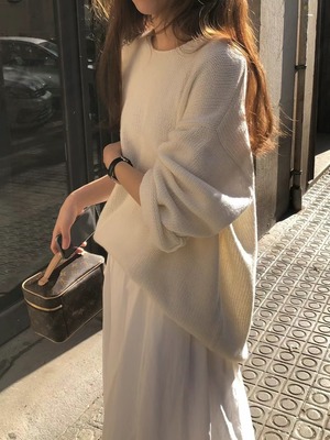 (即納) ounce / Noa wide knit / cream