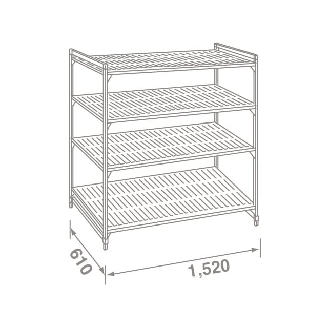 送料無料新品 アドキッチンキャンブロ 610ソリッド型 カムシェルビングセット 61×91×H183cm 4段