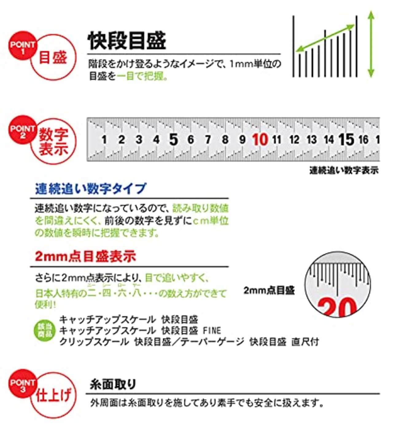 新潟精機(Niigataseiki) SK 日本製 キャッチアップスケール 快段目盛 15cm CU-15KD シルバー仕上 JIS規格