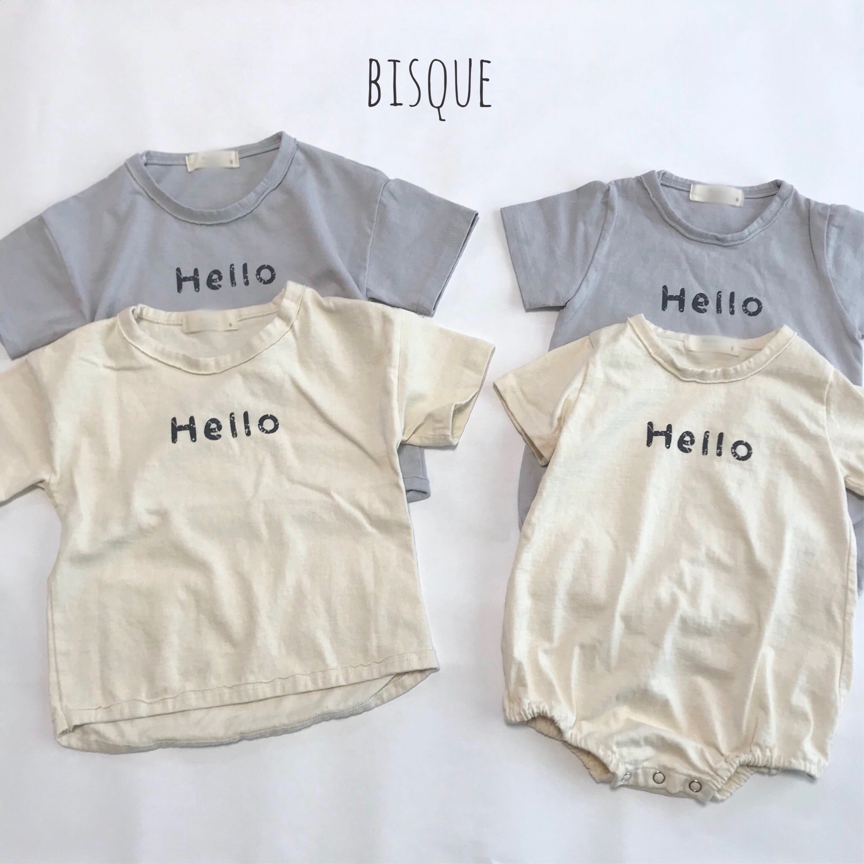 Helloロンパース | 韓国子供服 Bisque -びすく-