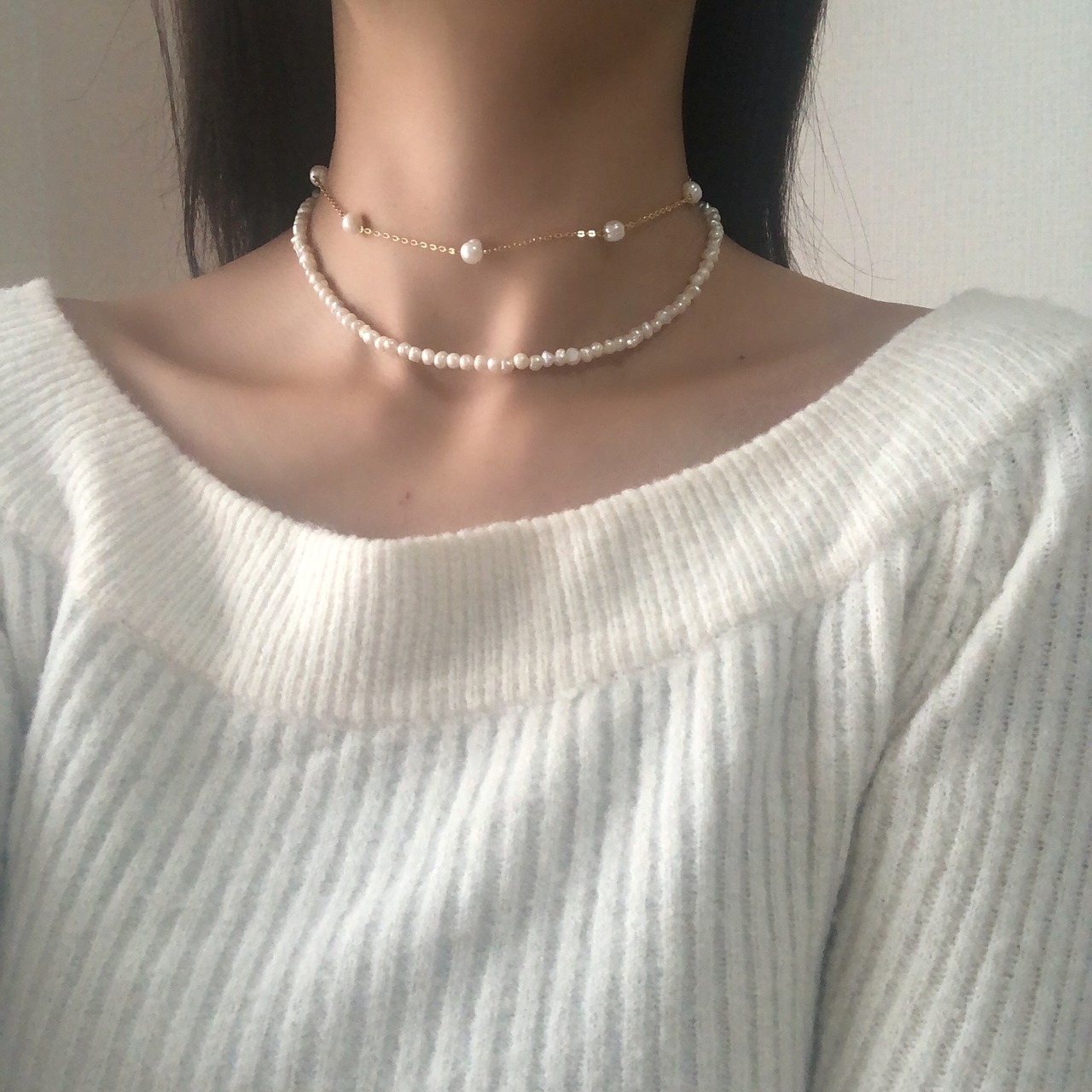 ［全2色］淡水パール　チョーカー ネックレス［GKN021・SRN010］