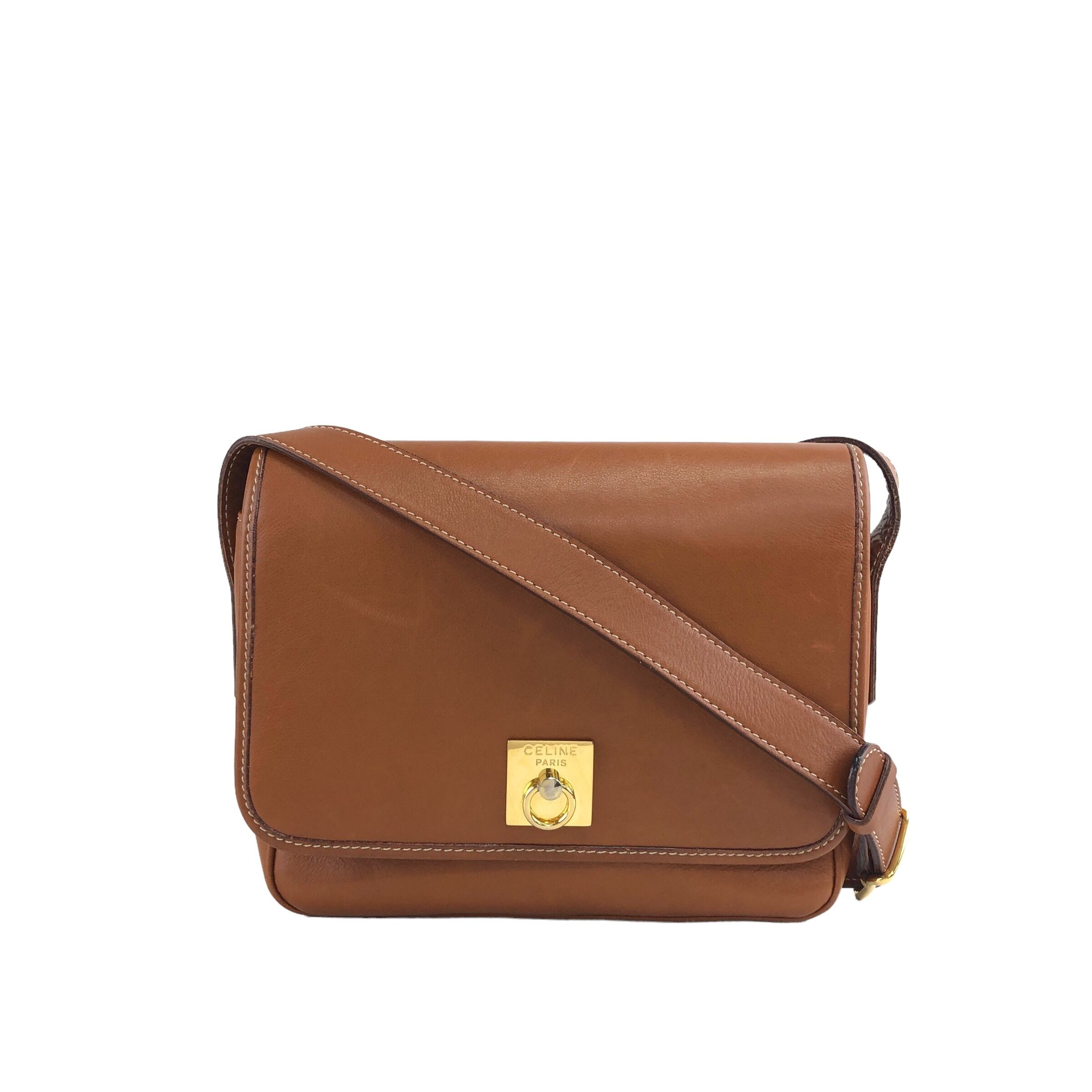 CELINE セリーヌ ショルダーバッグ ブラウン ガンチーニ レザー CELINE セリーヌ ショルダーバッグ ブラウン ガンチーニ レザー