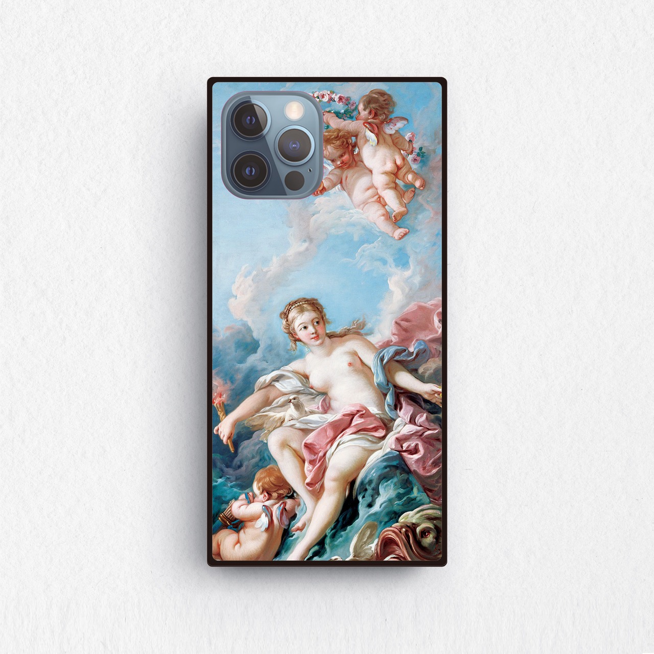 【フランソワ・ブーシェ】波に乗るヴィーナス｜名画・絵画スマホケース／強化ガラス