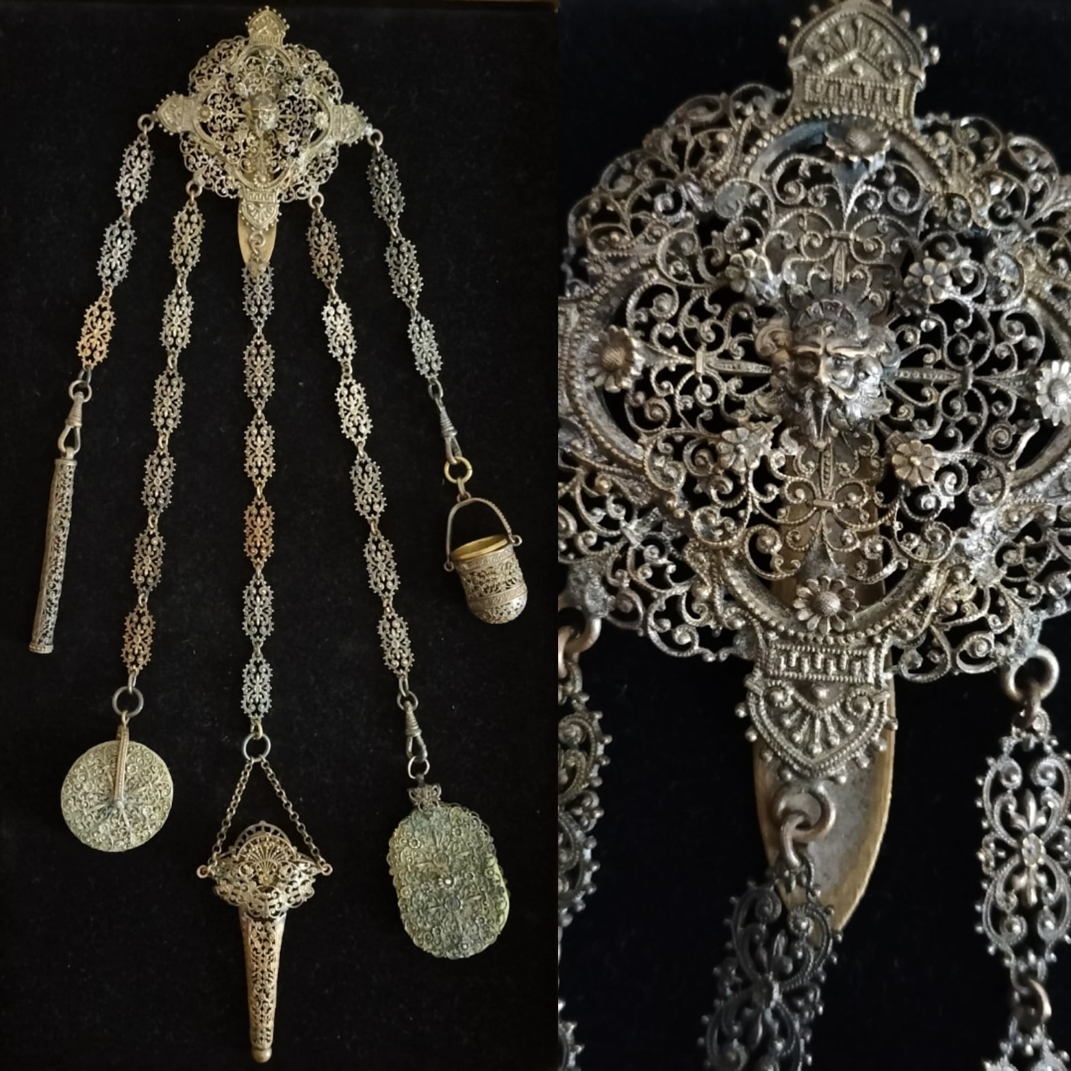 Antique Victorian Sewing Chatelaine
