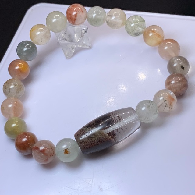 ミックスクォーツ×ガーデンクォーツ・デザインブレスレット