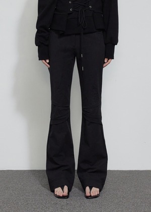 [BOHEMIAN SEOUL] AMPLE KNEE COTTON BOOTCUT, BLACK 正規品 韓国ブランド 韓国通販 韓国代行 韓国ファッション bohemseo ボヘミアンソウル ボヘムソ 日本 店舗