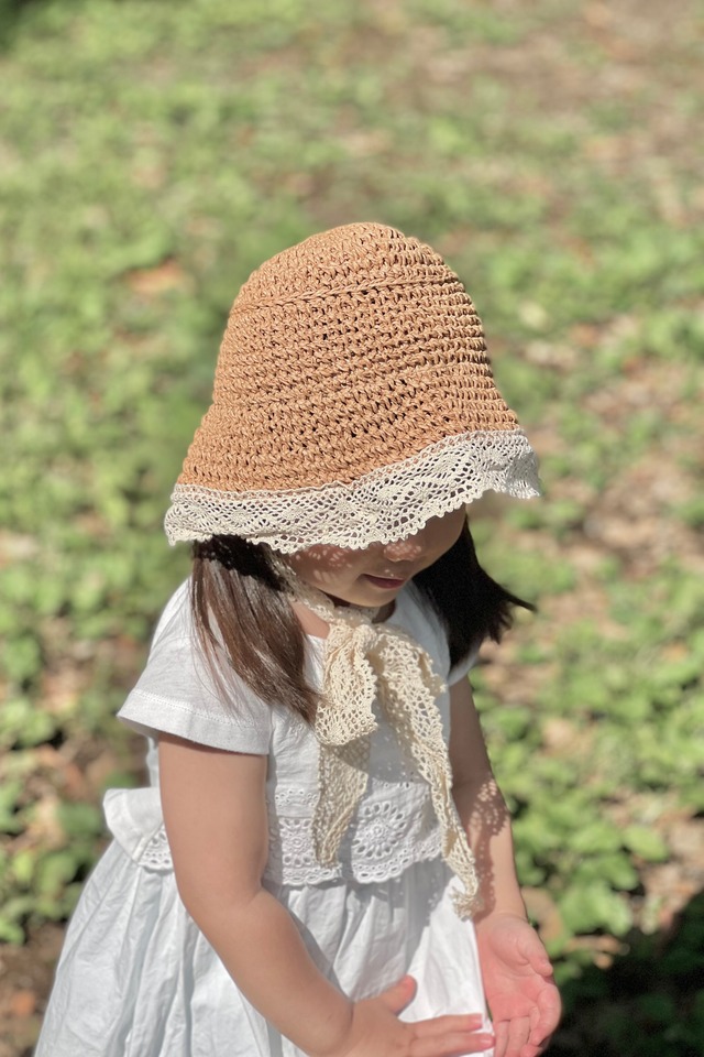 《KIDS》lace straw hat