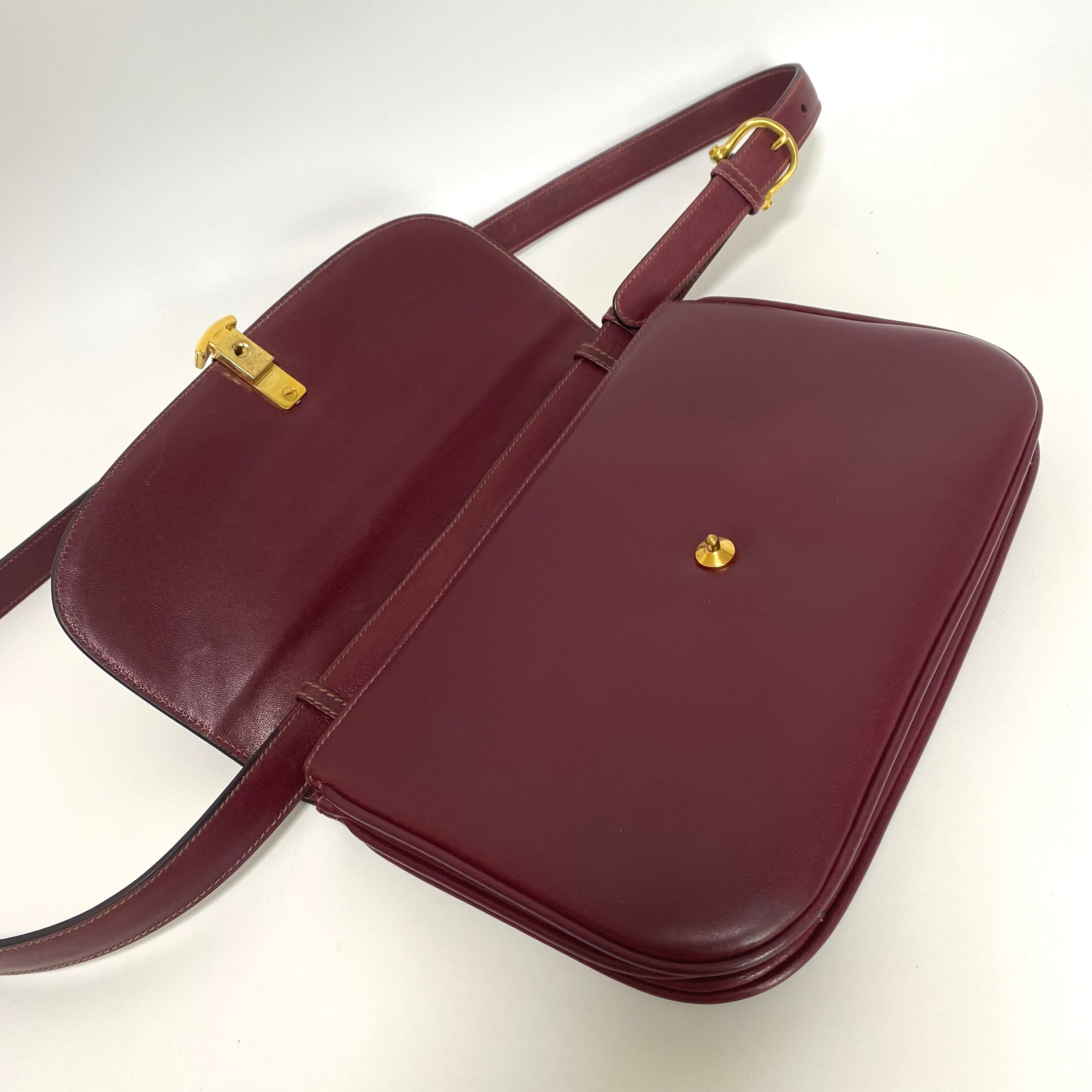 CELINE セリーヌ レザーショルダーバッグ ボルドー 11734-202310 | rean