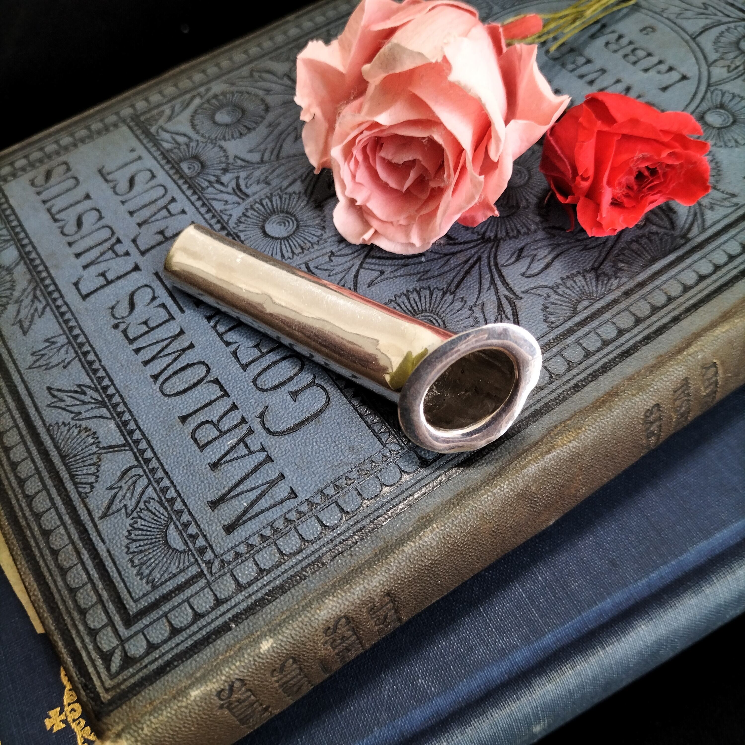 Victorian 1896年 Silver Boutonniere Flower Holder